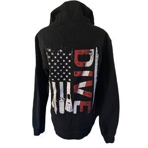 Port Company Ring Spun Fan Favorite Dive Americana Flag jacket size M